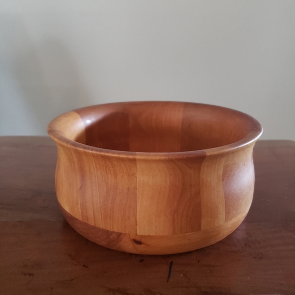 Wooden Bowl William Sonoma Tulip Salad Bowl Wood handmade 6in - Picture 2 of 7
